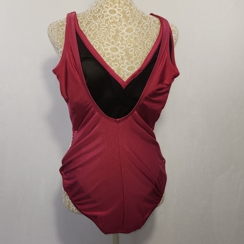 Gottex PINK Touch Surplice-Neck One Piece Barbiecore Swimsuit Size 8 - Picture 8 of 15